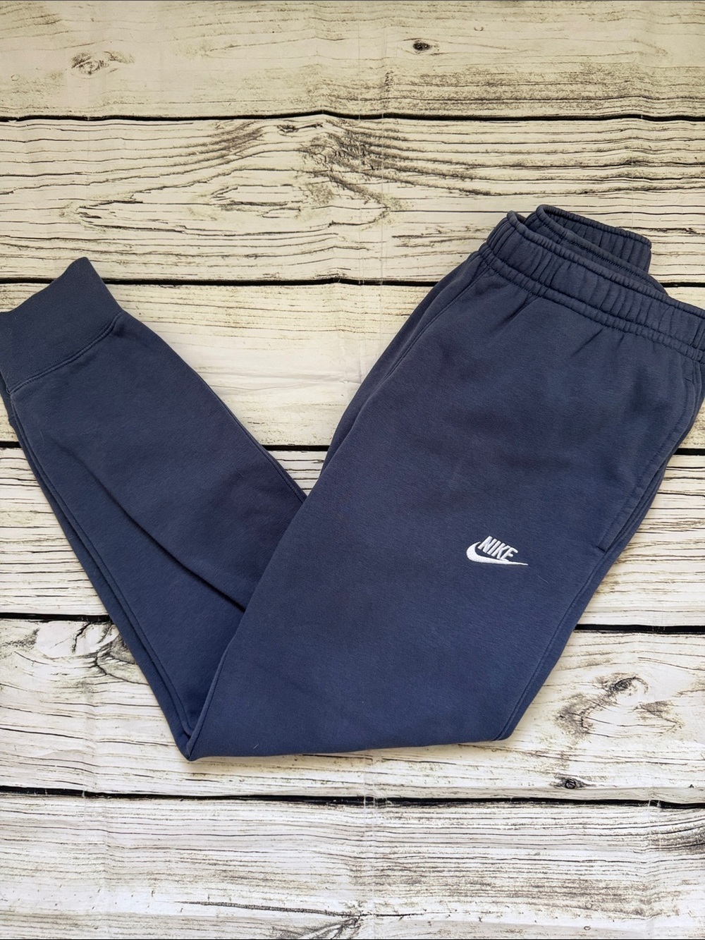♡ Nike Women’s Slate Blue Fleece Joggers with White Logo S